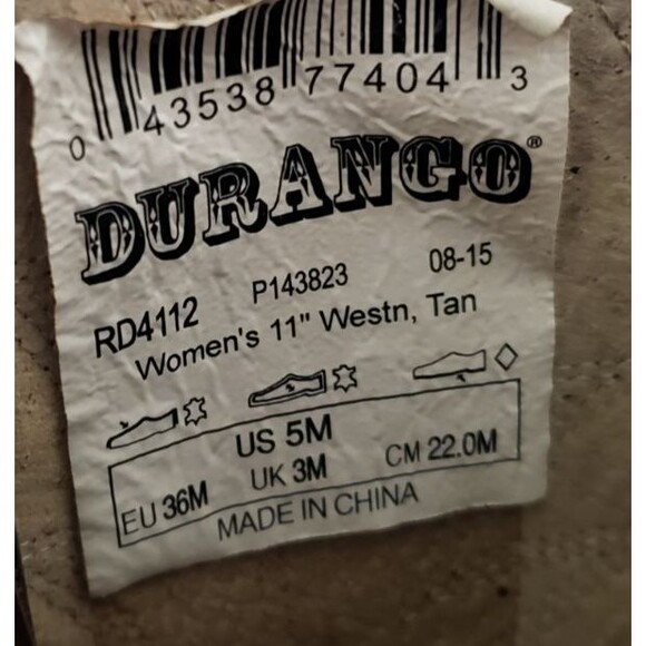 DURANGO Brown Leather Boots Lady Rebel Women's Size 5M Rodeo Cowboy - Picture 10 of 11